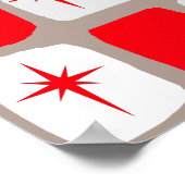 Poster de Starbursts Rouge rétro (Coin)