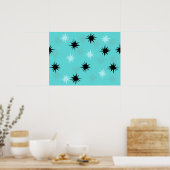 Poster de Starbursts Turquoise atomique (Cuisine)