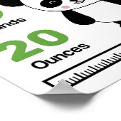 Poster de statistiques de naissance de bébé Panda  (Coin)