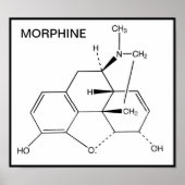 POSTER DE STRUCTURE CHIMIQUE MORPHINE (Devant)