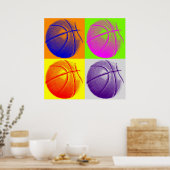 Poster de style rétro de Basketball Art Pop Quatre (Cuisine)