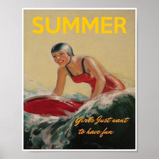 Poster de surf d'été 1930 (Devant)