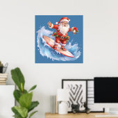 Poster de surf Père Noël (Bureau à domicile)