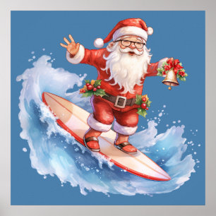 Poster de surf Père Noël