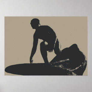 Poster de Surfer de style vintage