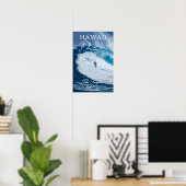 Poster de surfer Vintage Hawaii (Bureau à domicile)
