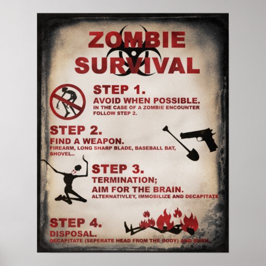 POSTER DE SURVIE ZOMBIE (Devant)