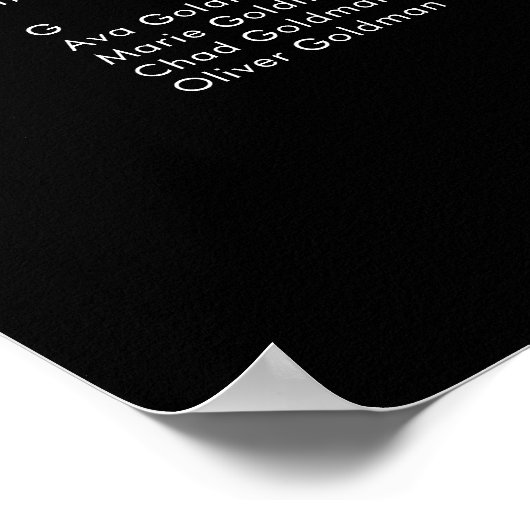 Poster de tableau de Mariage noir TOUS Art Déco (Coin)