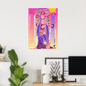 Poster de Tarot rose violet de haute prêtresse (Bureau à domicile)