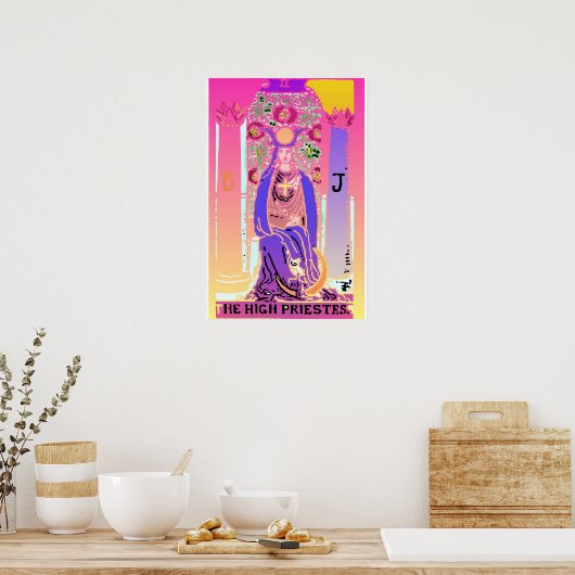 Poster de Tarot rose violet de haute prêtresse (Cuisine)