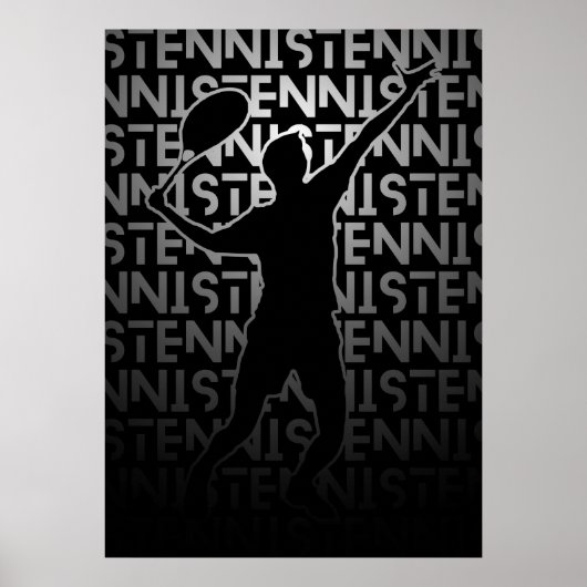 Poster de tennis | Couleur métallique | Cadeau de  (Devant)