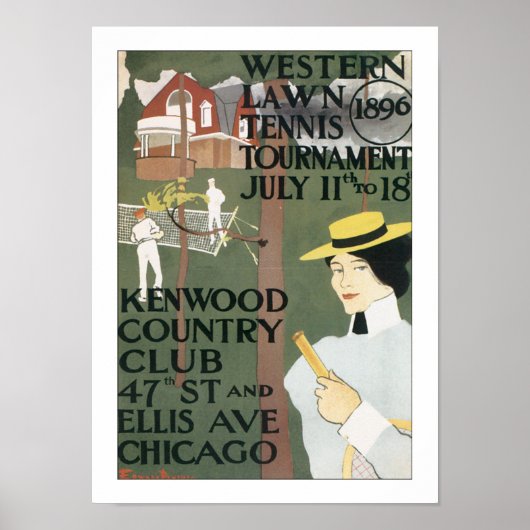 Poster de tennis de Chicago vintage (Devant)