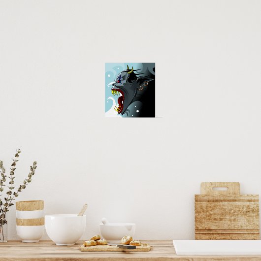 Poster de tête de démon à cornes (Cuisine)