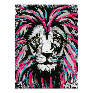 Poster de tête de lion imprimé - Poster de lion ro