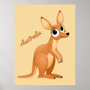 poster de texte personnalisé Cute Kangaroo