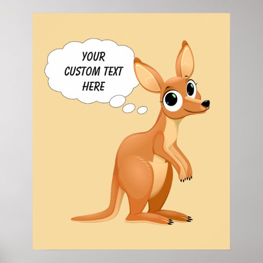 poster de texte personnalisé Cute Kangaroo (Devant)