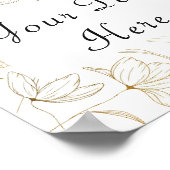 Poster de texte personnalisé Gold Flower (Coin)