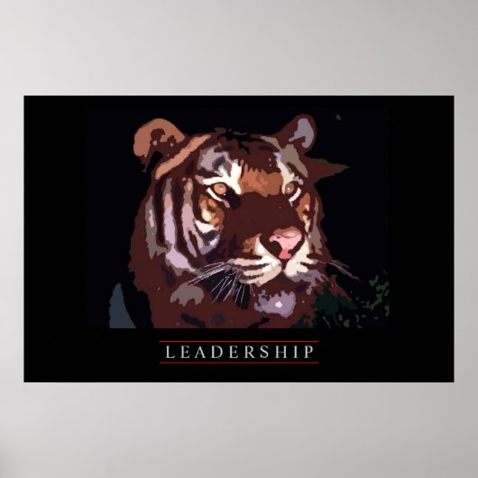 Poster de tigre sur le leadership motivationnel un (Devant)