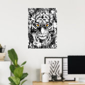 Poster de tigres | Tiger | Noir et blanc (Bureau à domicile)