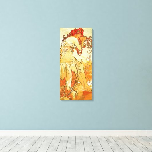 Poster de toile d'été Alphonse Mucha (Insitu (Plancher de Bois))
