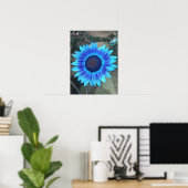 Poster de tournesol bleu (Bureau à domicile)