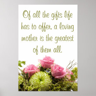 Poster De tous les cadeaux une mère aimante...