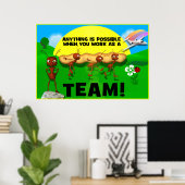Poster de travail d'équipe de fourmis motivationne (Bureau à domicile)