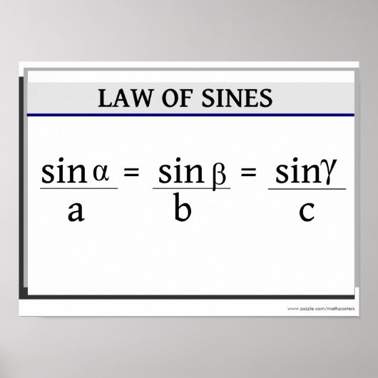 Poster de Trigonométrie : Droit des Sins (Devant)