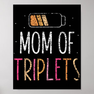 Poster De Triplets Fête des mères Maman Mère Maman Mère M