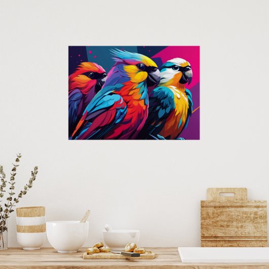 Poster de trois perroquets (Cuisine)