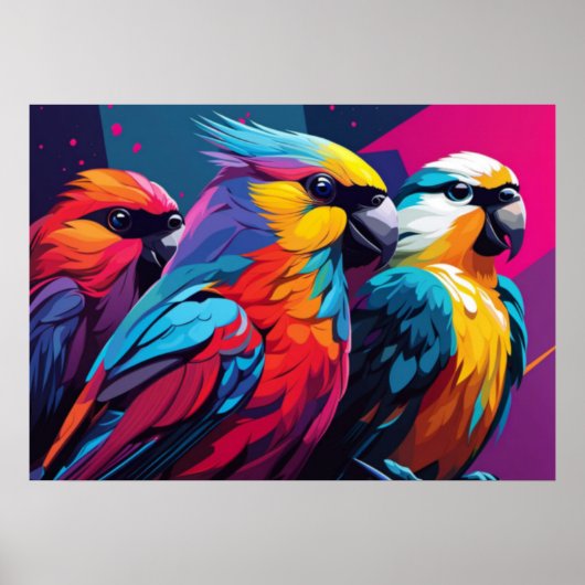 Poster de trois perroquets (Devant)