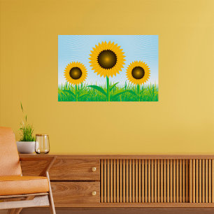 Poster de trois tournesols