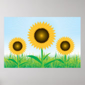 Poster de trois tournesols (Devant)