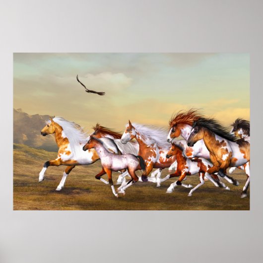Poster de troupeau de chevaux sauvages (Devant)