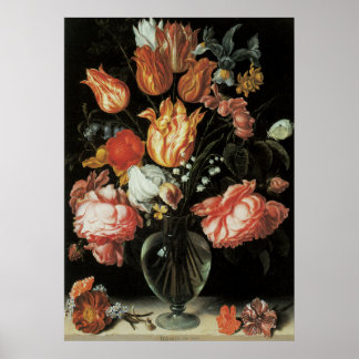 Poster de tulipes et d'arrangements floraux Rose
