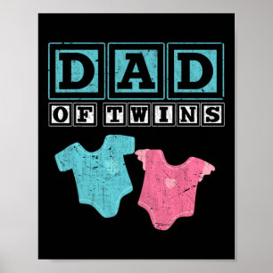 Poster De Twins Famille Papa Fête des pères Futurs Parent