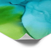 Poster de typographie Abstraite en bleu gras (Coin)