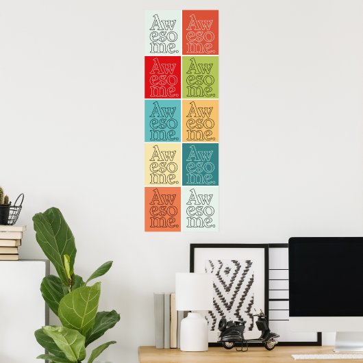 Poster de typographie 'Awesome' (Bureau à domicile)