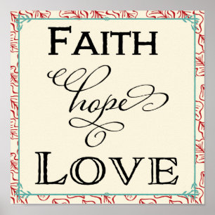 Poster de typographie d'amour Red & Turquoise Fait