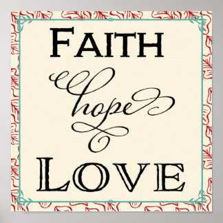Poster de typographie d'amour Red & Turquoise Fait