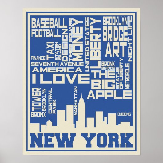 Poster de typographie de New York (Devant)