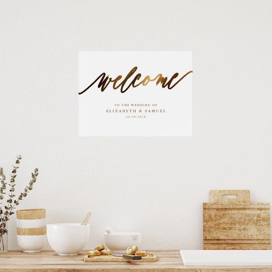 Poster de typographie de script Gold Elegant (Cuisine)