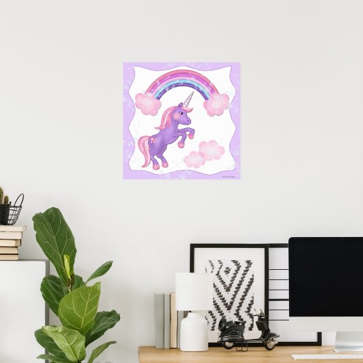Poster de Unicorne violette (Bureau à domicile)
