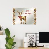 Poster de vacances Gold Reindeer (Bureau à domicile)