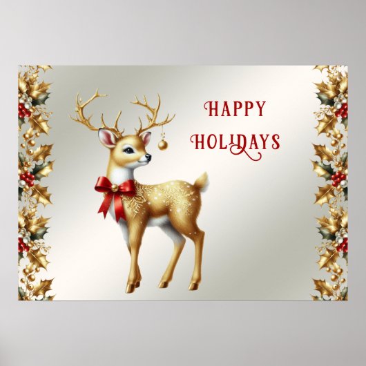 Poster de vacances Gold Reindeer (Devant)