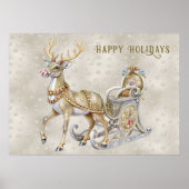 Poster de vacances Reindeer Sleigh (Devant)