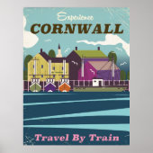 Poster de vacances rétro de Cornwall. (Devant)