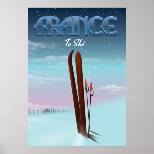 poster de vacances ski France "glace" (Devant)