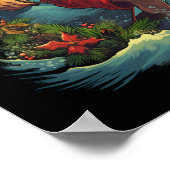 Poster de vacances surf Santa Claus (Coin)