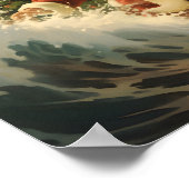 Poster de vacances surf Santa Claus (Coin)